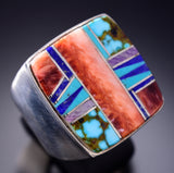 Size 11 Navajo Multistone Inlay Men's Ring by Jerrison Henio 6K22B