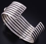 Vintage Silver & Turquoise Navajo Concho Bracelet by Mike Begay 5K10A