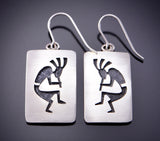 Hopi Earrings by Timothy Mowa - Kokopelli Design 3E18M