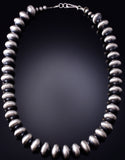 20" Silver Handmade 14mm Navajo Pearls Statement Necklace Bryannen Halwood 6F22U