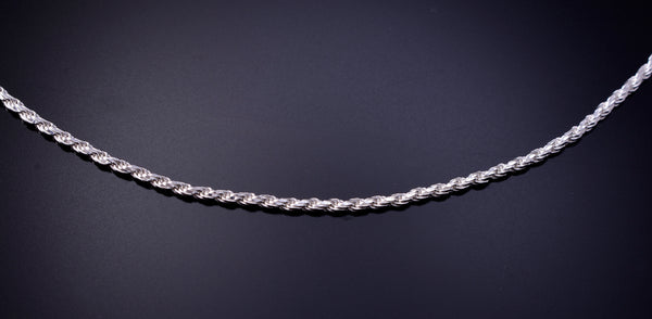 20 inch - Sterling Silver Rope Chain 1.4 mm 4H28F – N8tiveArts.com