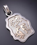 Vintage Silver & 14k Gold Dancing Kokopelli Navajo Pendant by Jack Tom 6D27V