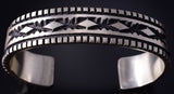 Silver Navajo Handmade Concho Men's Bracelet by Jarrold Tahe 5J18A
