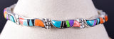 Silver & Turquoise Multistone Navajo Inlay Link Bracelet by Rose Ann Long 5L20U