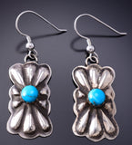 Silver & Turquoise Navajo Concho Dangle Earrings by Ravis Henry 6H06L