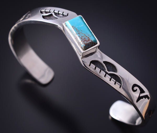 Silver & Bisbee Turquoise Hopi Handmade Rain Sky by Gerald Lomaventema 5H25G