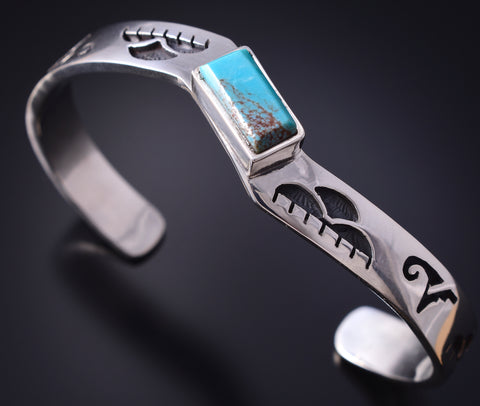 Silver & Bisbee Turquoise Hopi Handmade Rain Sky by Gerald Lomaventema 5H25G