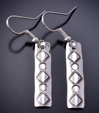 Silver Navajo Handstamped Earrings by Felicia Etsitty 6D20O
