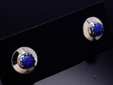 Purple Fire Opal - Navajo Handmade Sterling Silver Post Earrings by Juanita Manygoats - 6J31K