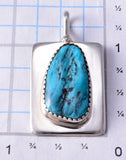 Reversible Silver & Turquoise Navajo Mother & Child Pendant by Ravis Henry 5L10G