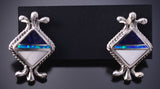 Silver & Lapis Multistone Navajo Post Earrings by James Manygoats 6D07W