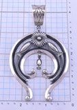 Silver Hand Stamped Navajo Handmade Naja Pendant by Derrick Gordon 2A07F