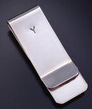 Silver & Turquoise Multistone Navajo Inlay Money Clip by Arnold Yazzie 5L25D