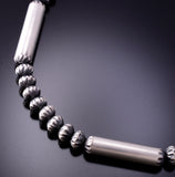Silver Handmade Navajo Pearls Necklace by Tonisha Haley 4A12E