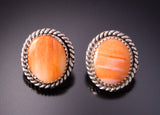 Silver & Spiny Oyster Shell Navajo Earrings by Robinson Martin 3B10C