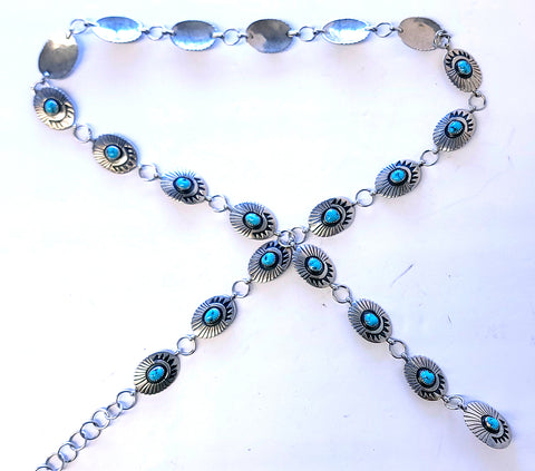 Vintage Small Link Shadow Box design Concho Belt - 5L11N