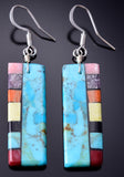 Santo Domingo Pueblo (Kewa) Turuqoise Multistone Long Earrings Mary Tafoya 6D22F