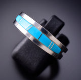 Size 10 Turquoise Navajo Men's Ring by Wilbert Muskett 6K22U