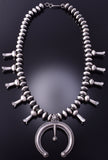 Silver Handmade Navajo Squash Blossom Necklace by Preston Haley 4A12A