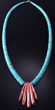 28" Santo Domingo Pueblo (Kewa) Turquoise Necklace by Lupe Lovato 5G28C