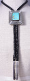 Silver & #8 Spiderweb Turquoise Navajo Men's Bolo Tie by Erick Begay 5H03W