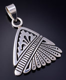 Vintage Silver Navajo Handmade Arrowhead Pendant by Steven Begay 5L21Q