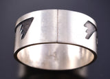 Size 10-3/4 Silver Navajo Handmade Water Flow Ring by Lester Gene 5L25W