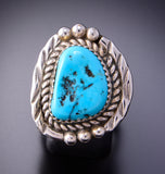 Size 8-1/2 Classic Navajo Design Kingman Turquoise Ring by Julia Etsitty3E10T
