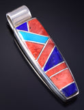 Silver & Turquoise Multistone Navajo Inlay Pendant by Erick Begay 5K22S