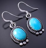 Silver & Turquoise Navajo Dangle Earrings by Sharon McCarthy 6F17R