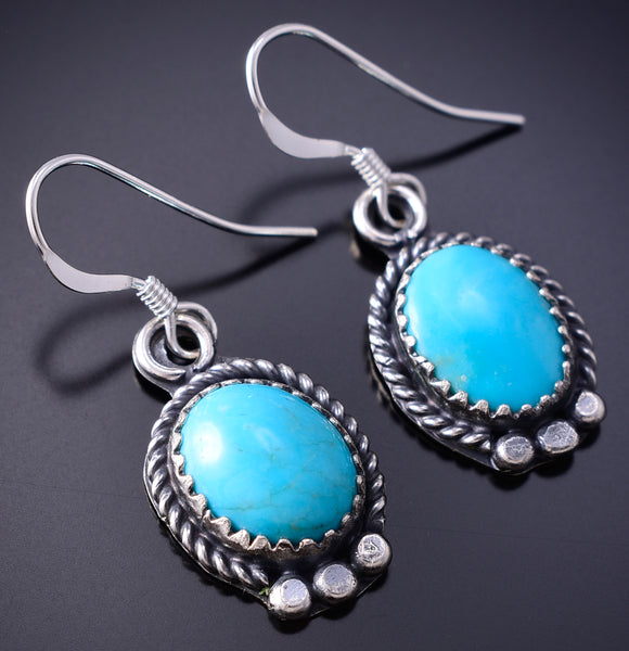 Silver & Turquoise Navajo Dangle Earrings by Sharon McCarthy 6F17R