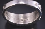 Size 13-1/4 Silver & White Buffalo Turquoise Navajo Inlay MENS Ring Rick Tolino 5L05V
