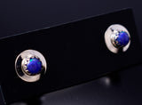 Purple Fire Opal - Navajo Handmade Sterling Silver Post Earrings by Juanita Manygoats - 6J31K