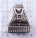 Size 11-3/4 Silver & Lapis Navajo Handfiled Ring by Erick Begay 3H21S