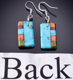 Santo Domingo Pueblo (Kewa) Turquoise Multistone Earrings by Mary Tafoya 6D22J