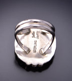 Size 7-1/4 Silver & Kingman Turquoise Navajo Handmade Ring by Julia Etsitty 3F19L
