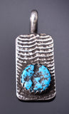 Silver & Turquoise Navajo Cuttlefish Tufacast Pendant by Ravis Henry 6D20T
