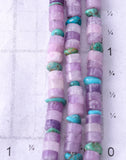 21" Three Strand Purple Amythyst & Turquoise Multistone Santo Domingo Necklace by Randy Garcia 5H25N