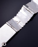 Vintage Silver Navajo Handstamped Link Bracelet stamped L 5L17J