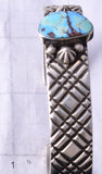 Silver & Golden Hills Turquoise Navajo Handmade Bracelet by Erick Begay 5H01J