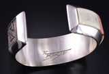 Vintage Silver & Turquoise Multistone Navajo Inlay Bracelet Richard Tsosie 5K10D