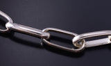 24" HEAVY Silver Navajo Handmade Link Paperclip Necklace by Sally Shurley 5E10B