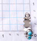 Silver & Turquoise Zuni Petit Point Half Hoop Earrings by Marlon Quam 6D20J