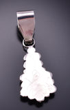 Silver & Turquoise Zuni Handmade Flowers Pendant by Verdi Booqua 3G03R