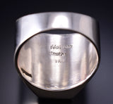 Vintage Sz 13 Silver & Jet Navajo Inlay Yei Bi Chei Men's Ring by Jimmy Harrison 6E14F