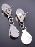 Silver & Turquoise Navajo Bear Strength Earrings by Cynthia John 6D20P
