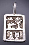Reversible Silver Navajo Woman Child Canyon De Chelly Pendant Ravis Henry 6D20L