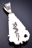 Vintage Silver & Onyx Navajo Rug Design Pendant by Toney Mitchell 6F09N