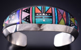 Silver & Turquoise Multistone Navajo Yei Bi Chei Bracelet - Jimmy Harrison 6F22K