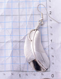 All Silver Soft Edge Navajo Feather Earrings by Chester Charley 6J30D